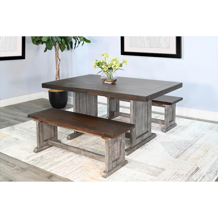 Sunny Designs Rectangular Wood Dining Table Tobacco Leaf and Alpine Grey - Bed & Sofa Hub
