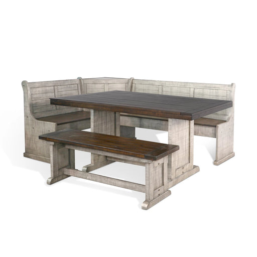 Sunny Designs Wood Breakfast Nook Dining Set Tobacco Leaf and Alpine Grey - Bed & Sofa Hub