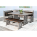 Sunny Designs Wood Breakfast Nook Dining Set Tobacco Leaf and Alpine Grey - Bed & Sofa Hub