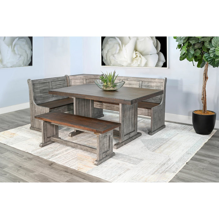 Sunny Designs Wood Breakfast Nook Dining Set Tobacco Leaf and Alpine Grey - Bed & Sofa Hub