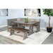 Sunny Designs Wood Breakfast Nook Dining Set Tobacco Leaf and Alpine Grey - Bed & Sofa Hub