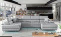Maxima House Sectional FULL XL Sleeper Sofa AMADEO BIS S with storage and LED MIR024 - Bed & Sofa Hub