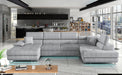 Maxima House Sectional FULL XL Sleeper Sofa AMADEO BIS S with storage and LED MIR024 - Bed & Sofa Hub