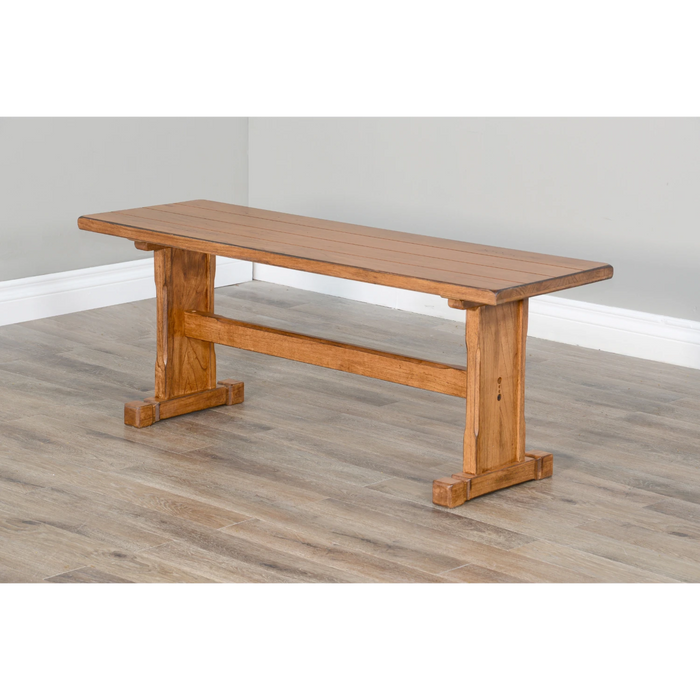 Sunny Designs Rustic Wood Side Bench Rustic Oak - Bed & Sofa Hub