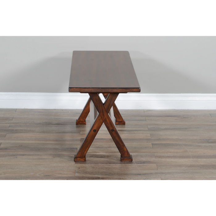 Sunny Designs Wood Vintage Side Bench Vintage Mocha - Bed & Sofa Hub