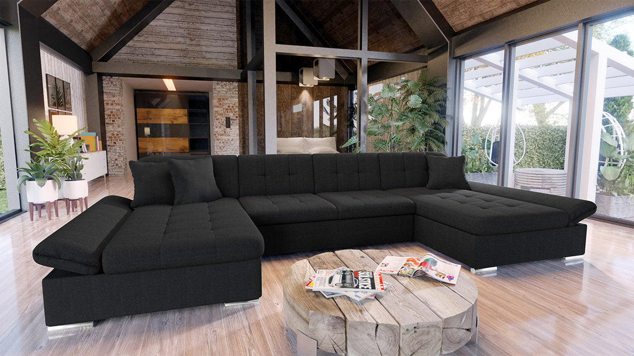 Maxima House Sectional Sleeper Sofa LIA U-Shape with storage, Universal Corner MIR001 - Bed & Sofa Hub