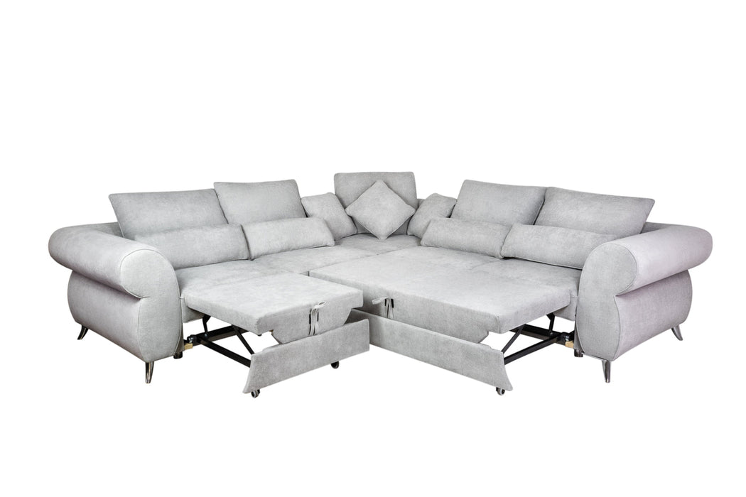 Maxima House ROYAL Sleeper Sectional Sofa with storage WN0011/GR - Bed & Sofa Hub