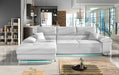 Maxima House Sectional FULL XL Sleeper Sofa AMADEO Mini with storage and LED MIR033 - Bed & Sofa Hub