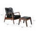 Zuo Bully Lounge Chair & Ottoman Black - Bed & Sofa Hub