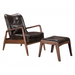 Zuo Bully Lounge Chair & Ottoman Brown - Bed & Sofa Hub