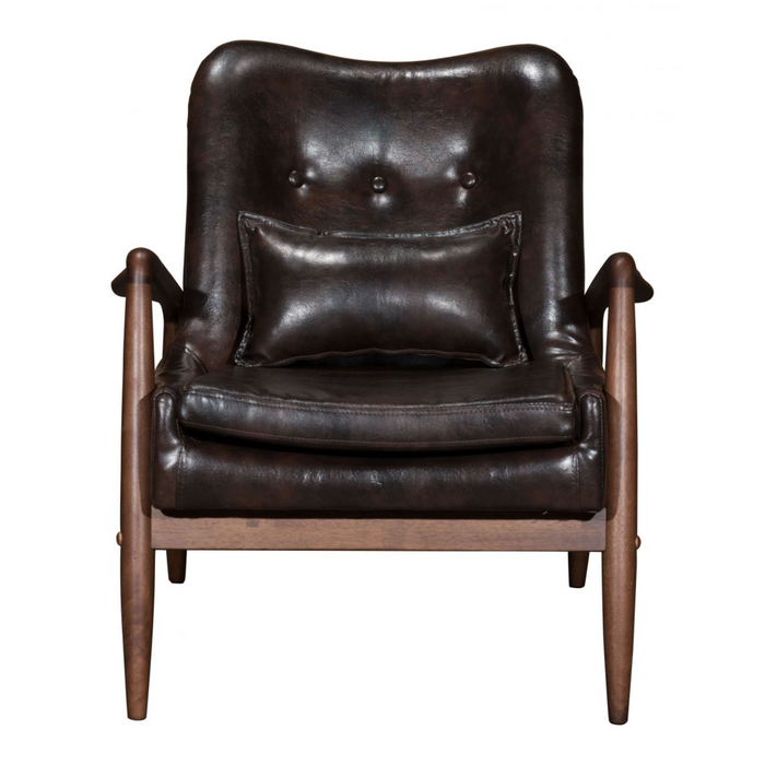 Zuo Bully Lounge Chair & Ottoman Brown - Bed & Sofa Hub