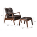 Zuo Bully Lounge Chair & Ottoman Brown - Bed & Sofa Hub