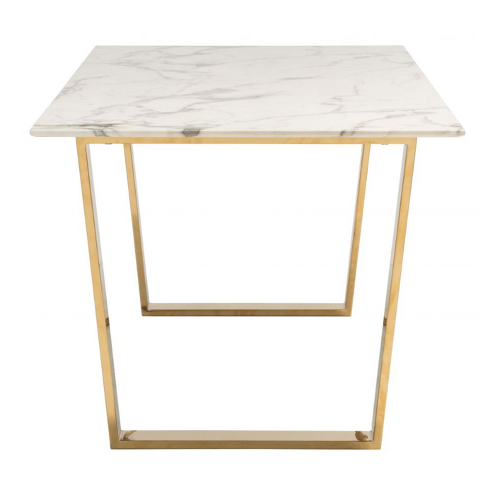 Zuo Atlas Dining Table White & Gold - Bed & Sofa Hub