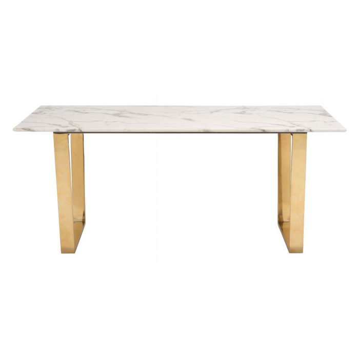 Zuo Atlas Dining Table White & Gold - Bed & Sofa Hub