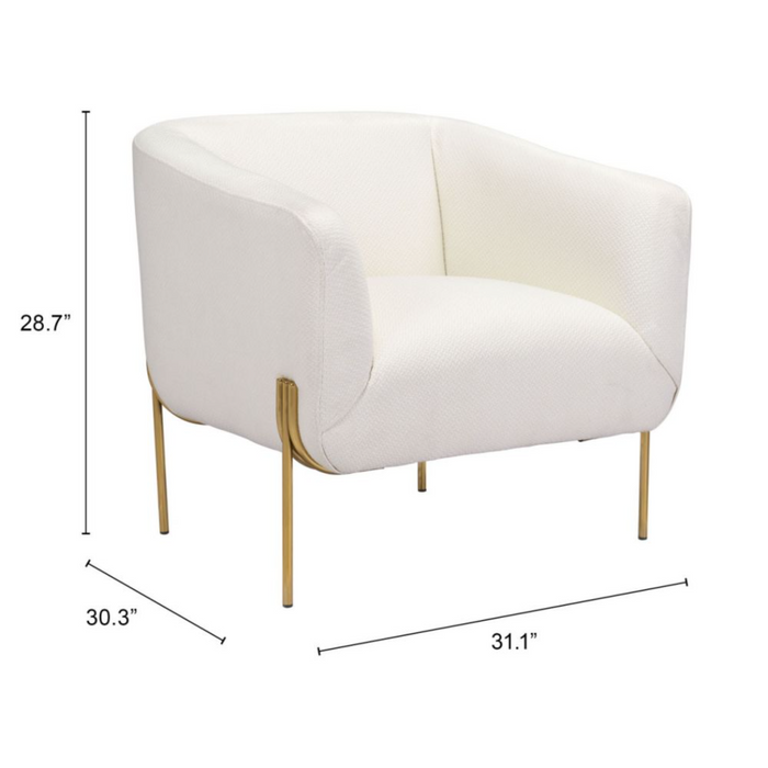 Zuo Micaela Armchair Ivory - Bed & Sofa Hub