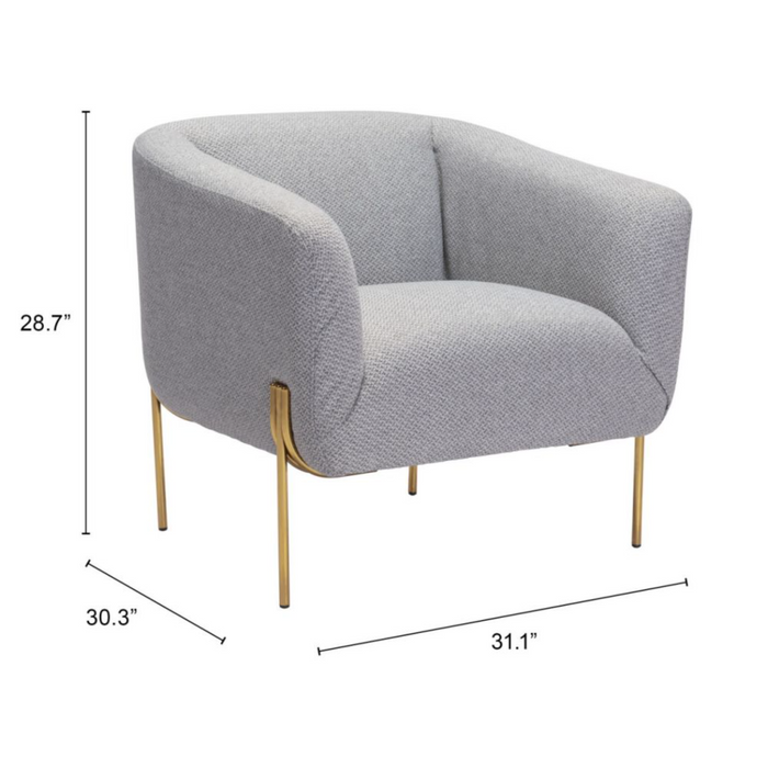 Zuo Micaela Armchair Gray - Bed & Sofa Hub