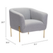 Zuo Micaela Armchair Gray - Bed & Sofa Hub