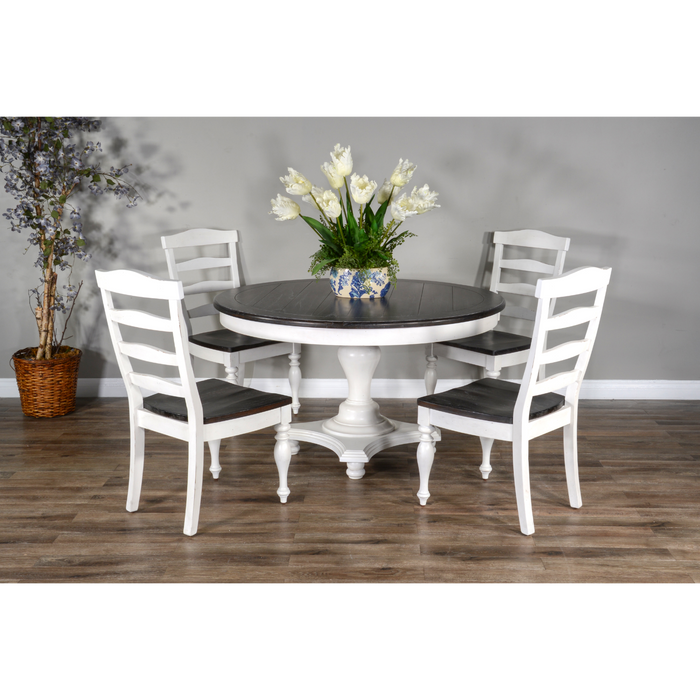 Sunny Designs Carriage House Ladderback Chair, Wood Seat  European Cottage - Bed & Sofa Hub