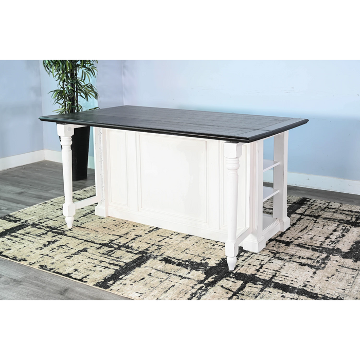 Sunny Designs Carriage House Kitchen Island, 13" Drop Leaf European Cottage - Bed & Sofa Hub