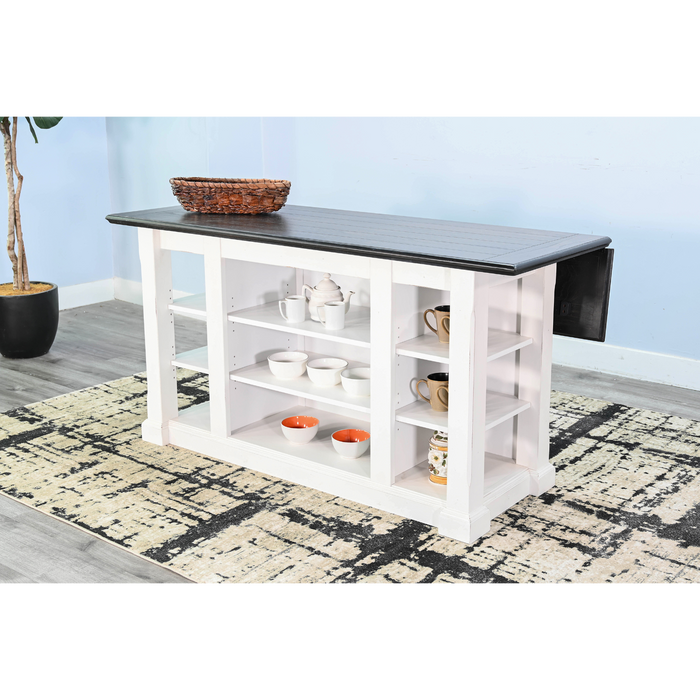 Sunny Designs Carriage House Kitchen Island, 13" Drop Leaf European Cottage - Bed & Sofa Hub