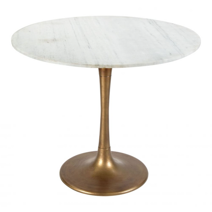 Zuo Fullerton Dining Table White & Gold - Bed & Sofa Hub