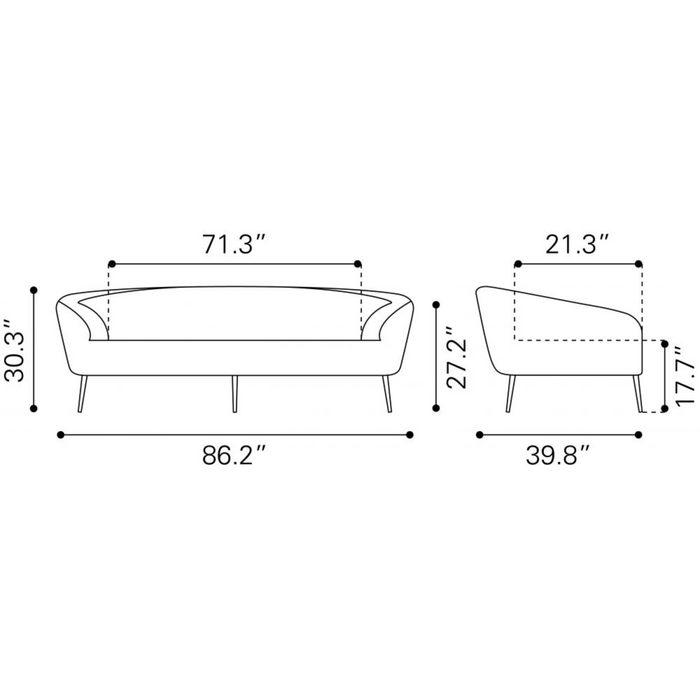 ZUO Luna Sofa Cream - Bed & Sofa Hub