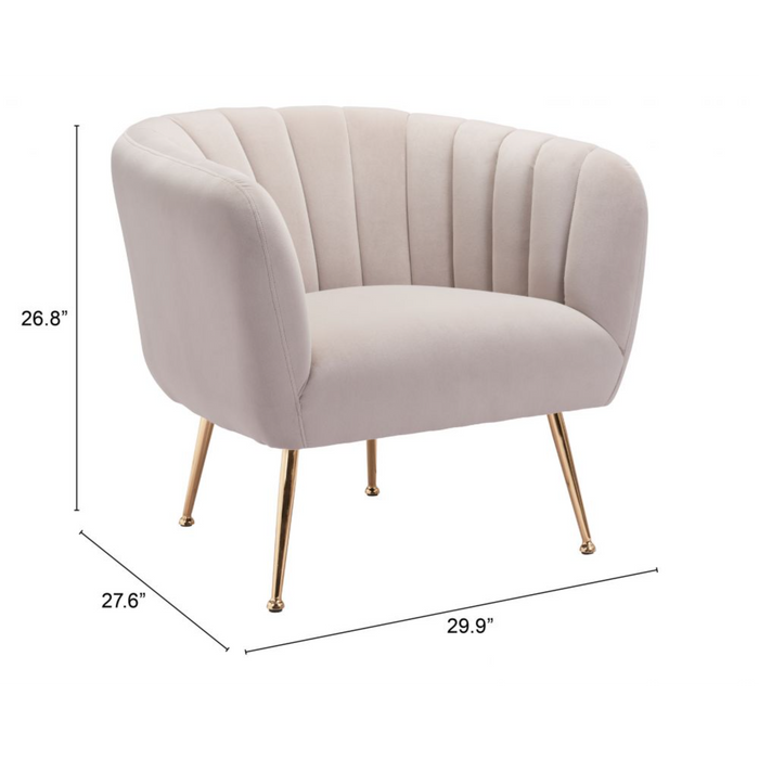 Zuo Deco Accent Chair Beige - Bed & Sofa Hub