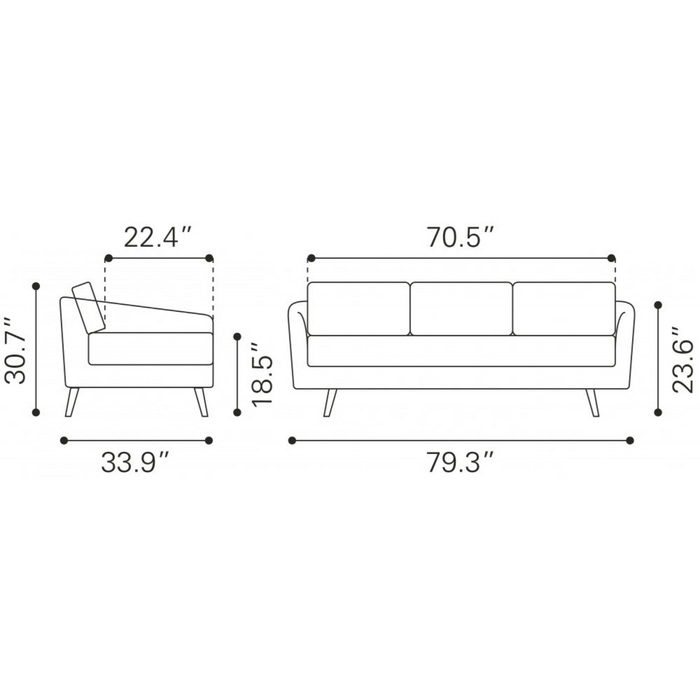 ZUO Divinity Sofa Gray - Bed & Sofa Hub