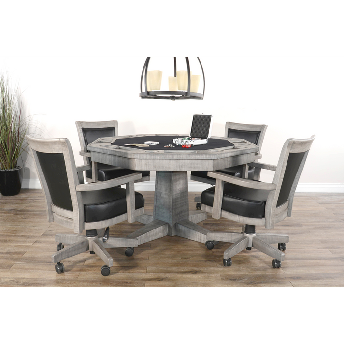 Sunny Designs Game Chair with Casters, Cushion Seat & Back Alpine Grey - Bed & Sofa Hub