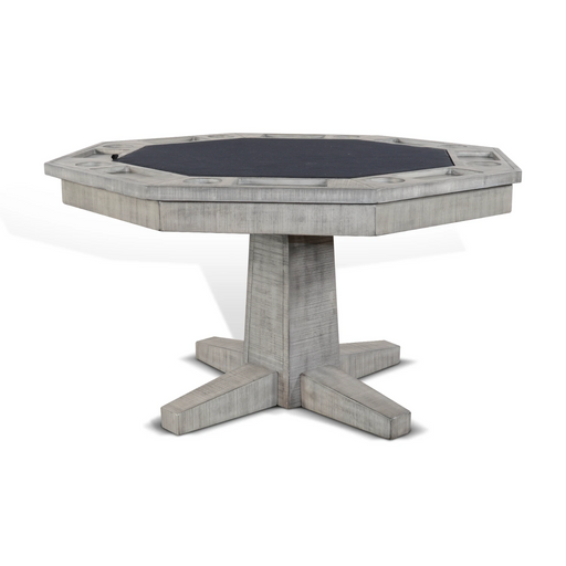 Sunny Designs Reversible Game and Dining Poker Table Alpine Grey - Bed & Sofa Hub