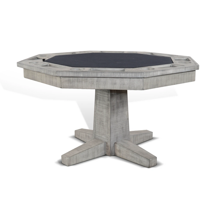 Sunny Designs Reversible Game and Dining Poker Table Alpine Grey - Bed & Sofa Hub