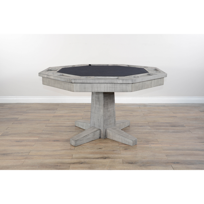 Sunny Designs Reversible Game and Dining Poker Table Alpine Grey - Bed & Sofa Hub