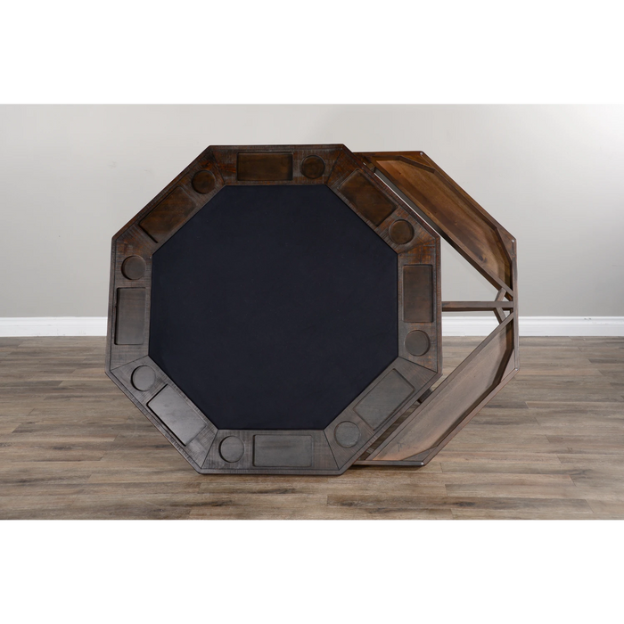 Sunny Designs Reversible Game and Dining Poker Table Tobacco leaf - Bed & Sofa Hub