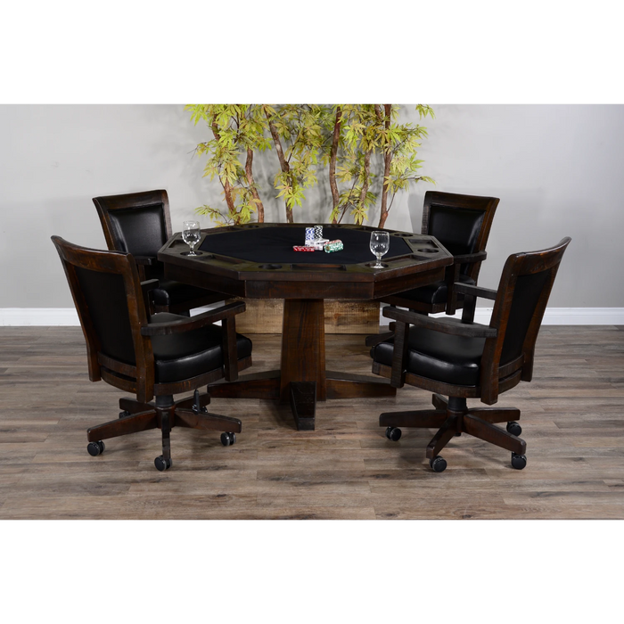 Sunny Designs Reversible Game and Dining Poker Table Tobacco leaf - Bed & Sofa Hub