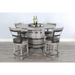 Sunny Designs Round Pub Table with Wine Barrel Base Alpine Grey - Bed & Sofa Hub