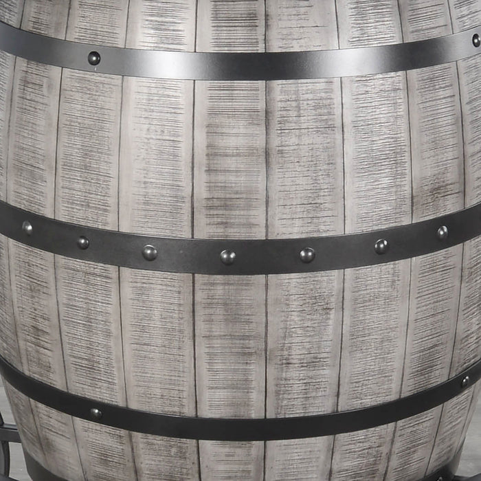 Sunny Designs Round Pub Table with Wine Barrel Base Alpine Grey - Bed & Sofa Hub