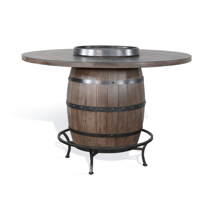 Sunny Designs Round Pub Table with Wine Barrel Base Buckskin - Bed & Sofa Hub