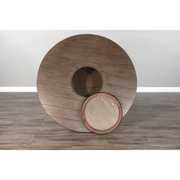 Sunny Designs Round Pub Table with Wine Barrel Base Buckskin - Bed & Sofa Hub