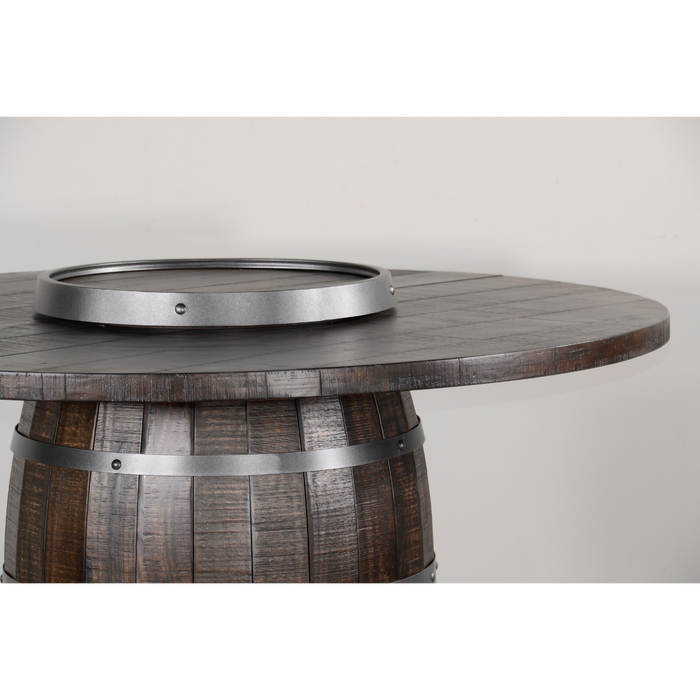 Sunny Designs Round Pub Table with Wine Barrel Base Tobacco Leaf - Bed & Sofa Hub