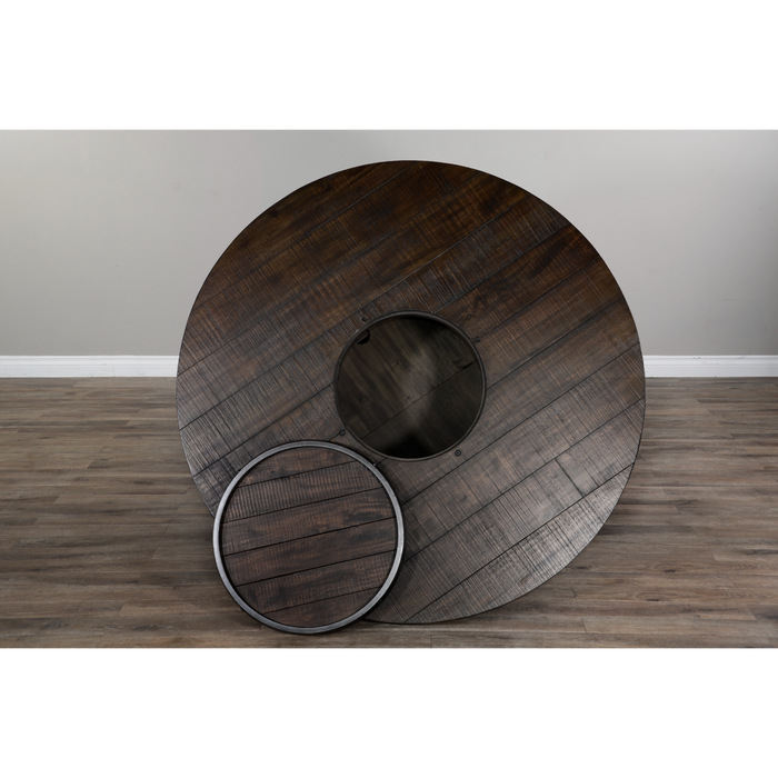 Sunny Designs Round Pub Table with Wine Barrel Base Tobacco Leaf - Bed & Sofa Hub