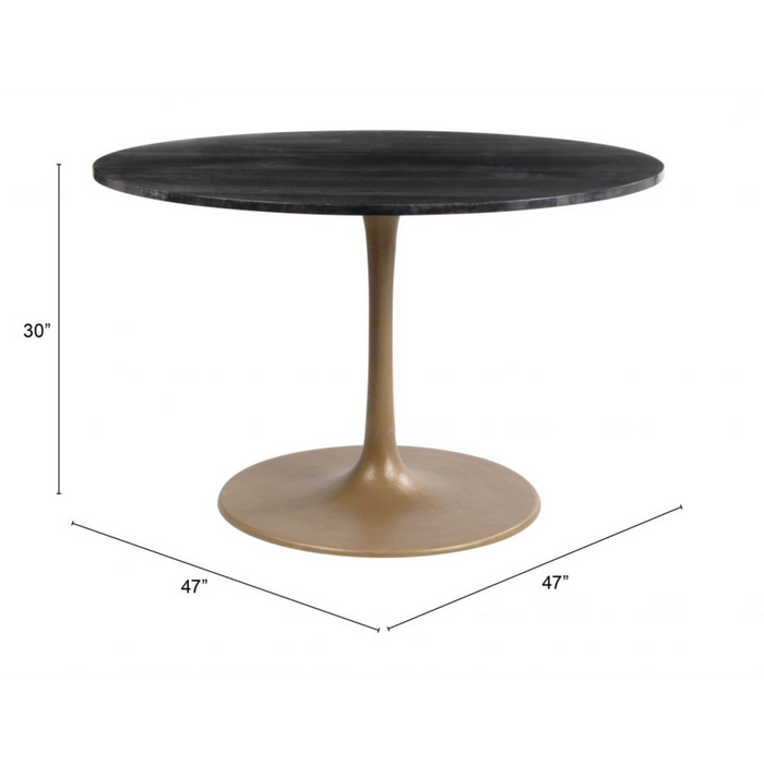 Zuo Taj Dining Table Black & Gold - Bed & Sofa Hub