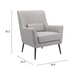 Zuo Ontario Accent Chair Gray - Bed & Sofa Hub