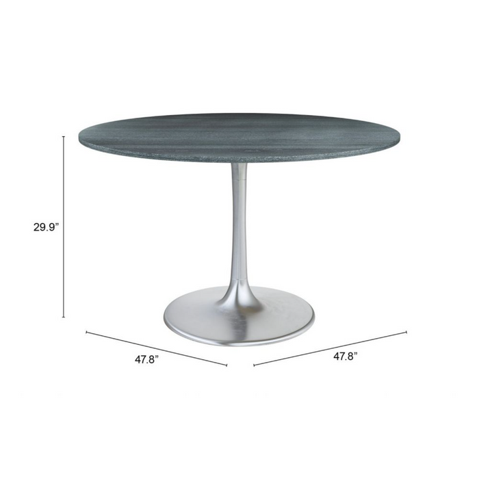 Zuo Metropolis Dining Table Gray & Silver - Bed & Sofa Hub
