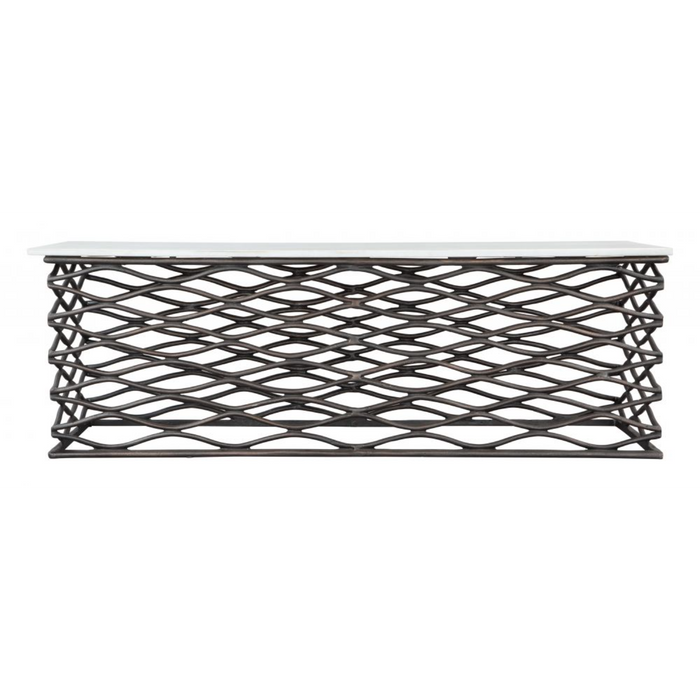 Zuo Duchess Coffee Table White & Antique Bronze - Bed & Sofa Hub