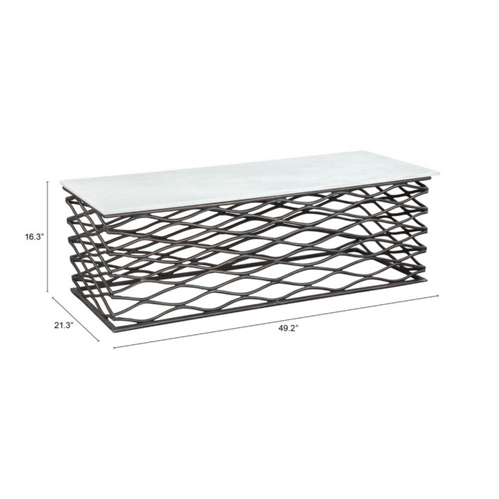 Zuo Duchess Coffee Table White & Antique Bronze - Bed & Sofa Hub