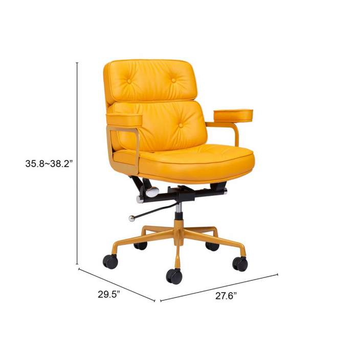 Zuo Smiths Office Chair Yellow - Bed & Sofa Hub