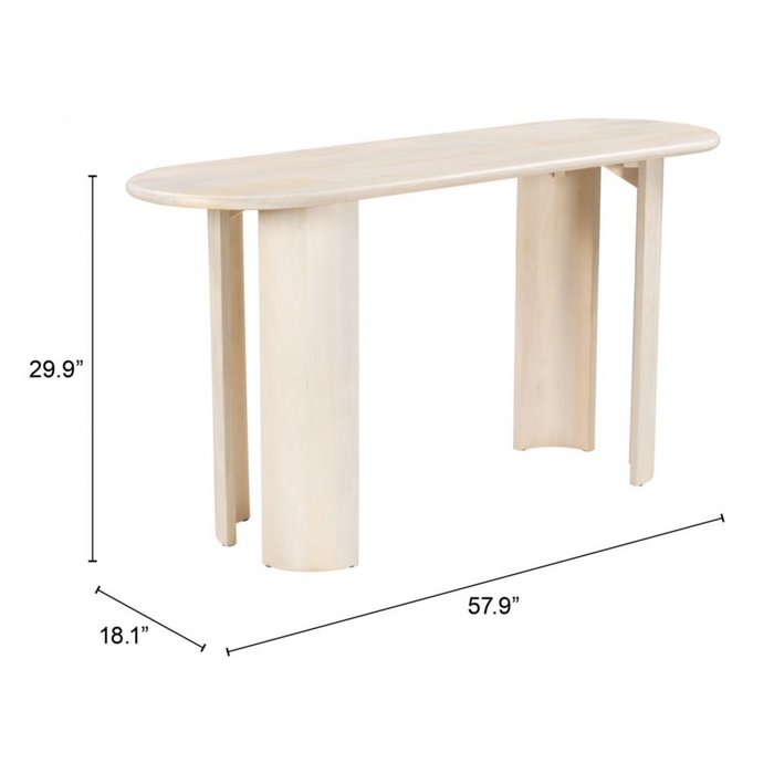 Zuo Risan Console Table Natural - Bed & Sofa Hub
