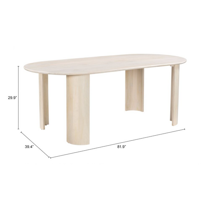 Zuo Risan Dining Table Natural - Bed & Sofa Hub