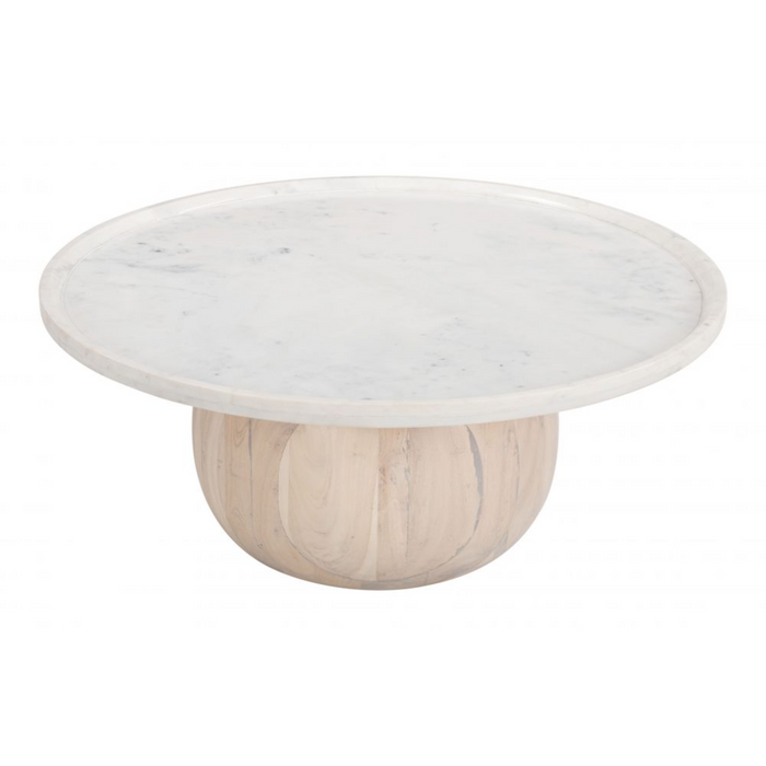 Zuo Savona Coffee Table White & Natural - Bed & Sofa Hub