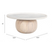 Zuo Savona Coffee Table White & Natural - Bed & Sofa Hub